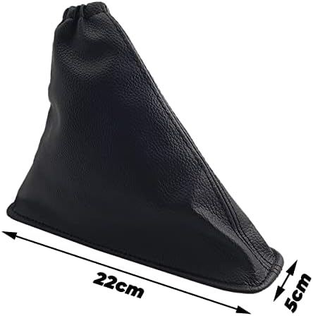 Car Shift Gear Stick Handbrake Cover Manual Shift Boot Black Leather Boot Cover - Image 5