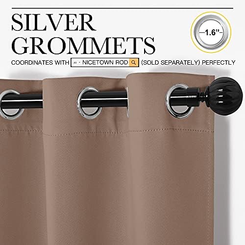 NICETOWN Cappuccino Blackout Curtains - Image 3