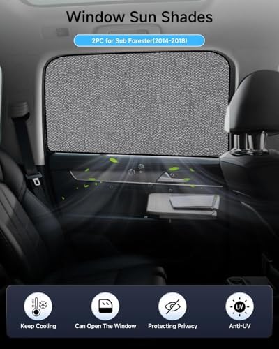 Car Window Shade for Forester 2014-2018, 2 Pack UV & Glare Protection, - Image 2