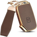 QBUC for KIA Key Fob Cover, Upper Leather + Soft TPU Key Case Shell by QBUC
