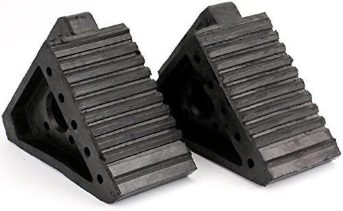 Fasmov 2 Pack Solid Rubber Heavy Duty Wheel Chock, Ergonomic Carry Handles by Fasmov