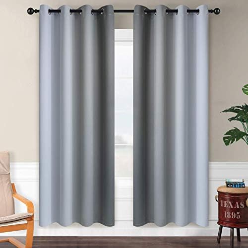 SimpleHome Ombre Grey to Grey White Curtains - Image 2