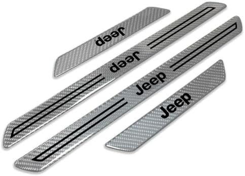 iPick Image for Jeep Silver Real Carbon Fiber 4 Pcs Universal Door Sill Step by Unknown