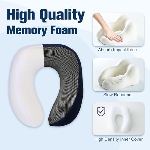 Cirorld Neck Pillow for Traveling, Travel Pillows for Airplanes Navy - Image 4
