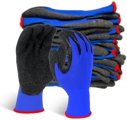 Evridwear Crinkle Latex Rubber Coated Safety Work Gloves by Evridwear