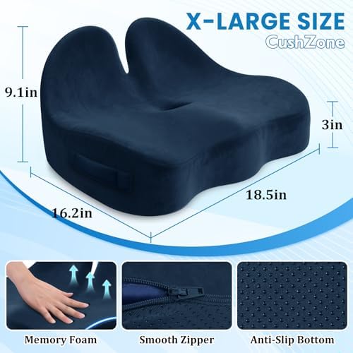 CushZone Extra Large Seat Cushion, Sciatica Support - Image 2