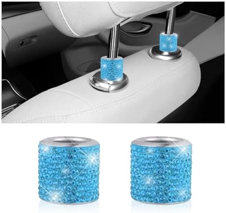 2 PCS Car Headrest Collars, Sparkling Rhinestones Auto Head Rest Collars Seat by RDXCV