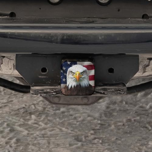 Swono Bald Eagle Rubber Hitch Covers Angry Bald Eagle American Flag Trailer - Image 5