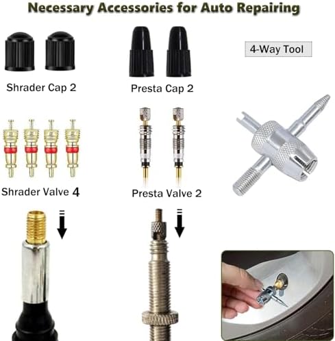 Tire Valve Stem Removal Tool Kit, R134A R12 A/C Schrader Valve Stem Core - Image 5