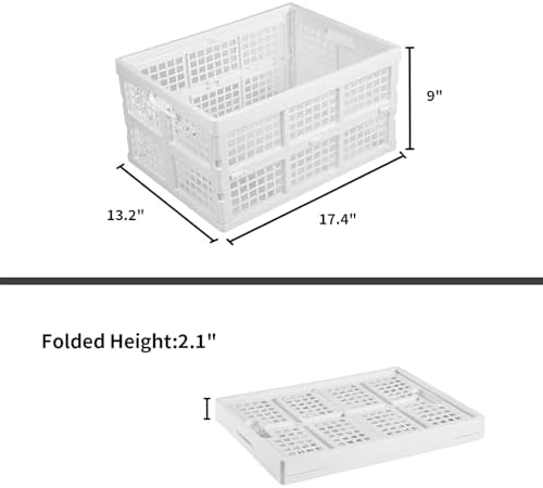 Aebeky 3-Pack Plastic Collapsible Storage Crates-30L, Foldable Plastic Crates - Image 3