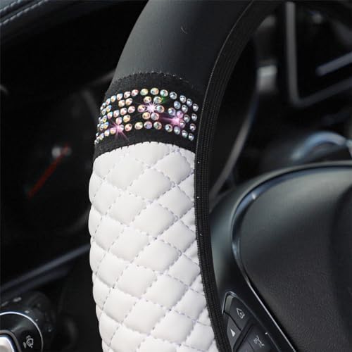 Osilly 15 Inch Rhinestone Leather Steering Wheel Cover - Image 4