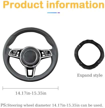 Osilly 15 Inch Rhinestone Leather Steering Wheel Cover - Image 2