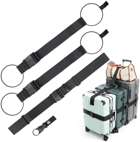 Vigorport Luggage Straps for Suitcases 3 PCS, Adjustable Elastic Tick Rope by Vigorport