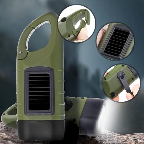 2 Packs Hand Crank Solar LED Emergency Flashlight, No Battery Required - Image 5
