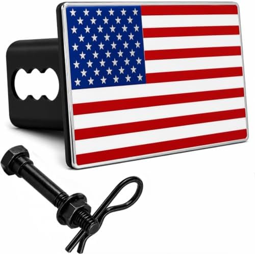 2" USA American Flag Metal Hitch Cover by AutoAccessores