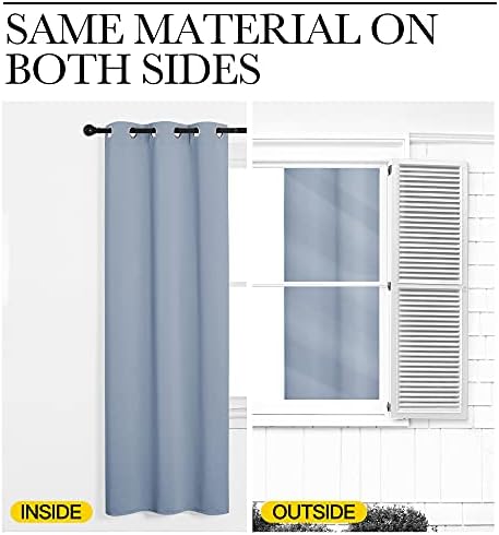 NICETOWN Vintage Blue Blackout Curtains - Image 5