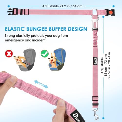 SlowTon Dog Seat Belt for Car, 2 Pack Dog Car Harness Seatbelt - Image 6