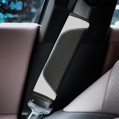 Osilly 2PCS Carbon Fiber Leather Seat Belt Shoulder Pads - Image 6
