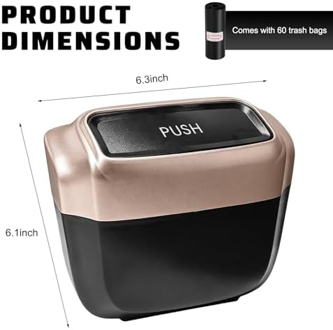 2PCS Auto Trash Can with Lid, Leakproof Waterproof Car Plastic Dustbin with 60 - Image 2