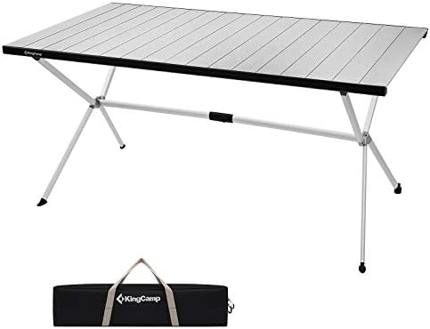KingCamp 57.4" Oversized Folding Camping Table, Aluminum Roll Up Table by KingCamp