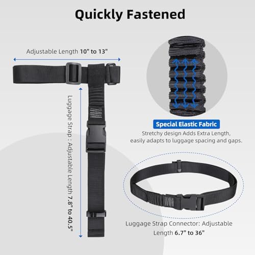 Elastic Luggage Straps for 3 Suitcases Add A Bag Belt Pack - Image 2
