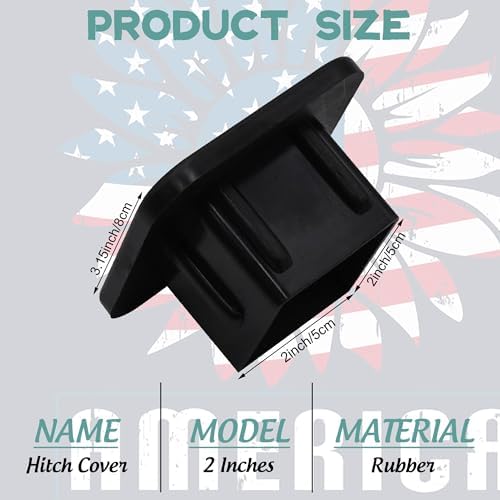 Trailer Hitch Cover, USA American Flag Sunflower Tow Hitch Cover - Image 2