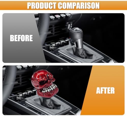 Skull Car Gear Shift Knob, Resin Shifter Lever Handle - Image 4