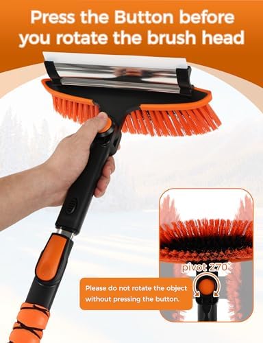 41" Extendable Ice Scrapers for Car Windshield 2-in-1 Snow Brush for Car Snow - Image 3