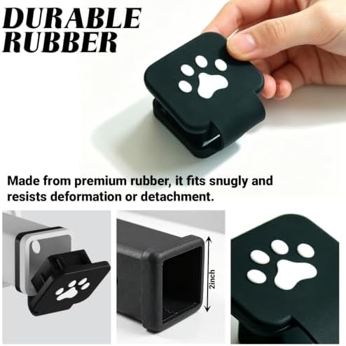 2 Inch Trailer Hitch Cover, Tow Hitch Square Mouth Receiver Plug Protector - Image 5