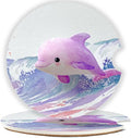 Ceramic Car Cup Holder Coasters Set of 2, 2.56 in Purple Dolphin by Mengduxd