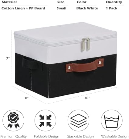 Storage Bins with Zipper Lids Decorative Lidded Baskets Boxes - Image 3