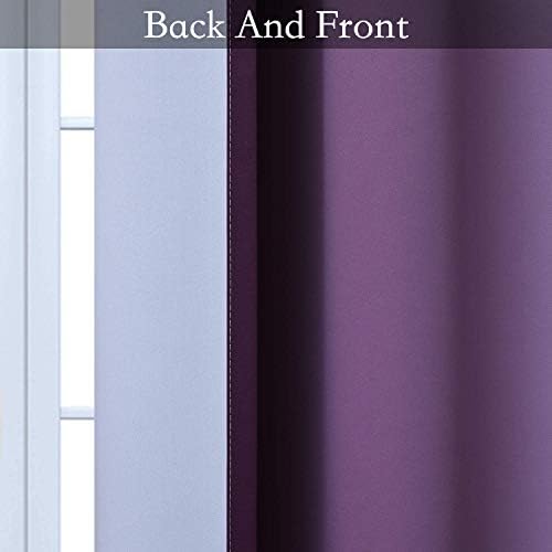 SimpleHome Ombre Purple to Grey White Curtains - Image 6