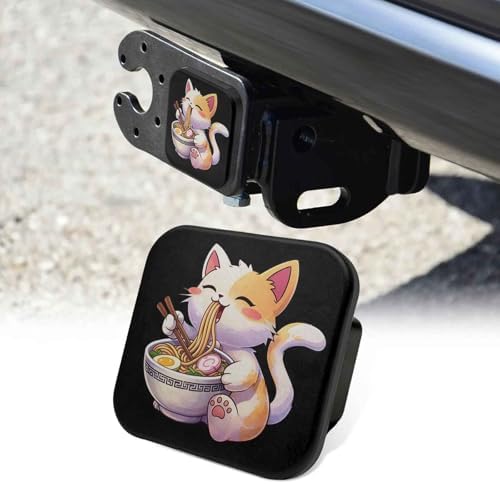 2 Inch Cute Cat Ramen Trailer Hitch Cover Rubber Receiver Tube Plug Cap by Unknown