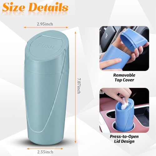 Car Trash Bin with Lid, Leak-Proof Portable Vehicle Cup Holder Garbage Can - Image 2