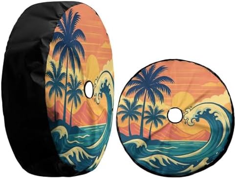 Tropical Summer Wave Spare Tire Cover - Image 3