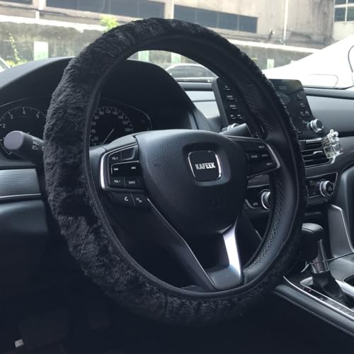 KAFEEK Warm Plush Steering Wheel Cover, Elastic Winter 15 Inch by KAFEEK