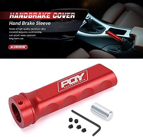 Aluminum Handbrake Cover Brake Sleeve Handle Protector Universal Red - Image 2