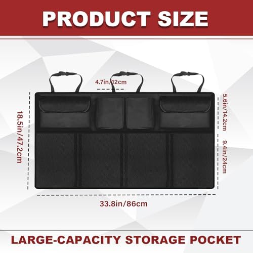 Trunk Organizer with 8 Storage Pockets, Large Capacity Car Storage Bag - Image 2