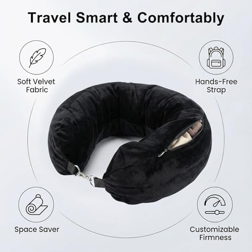 Stuffable Travel Neck Pillow, Fillable Clothes Storage - Image 4