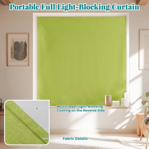 100% Blackout Self Adhesive Curtains, Fabric Temporary Window Coverings Easy to - Image 6