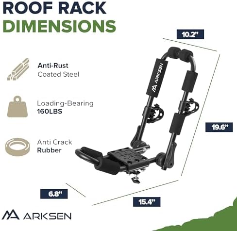 ARKSEN 2 Pack Universal Folding Kayak Roof Rack - Image 7