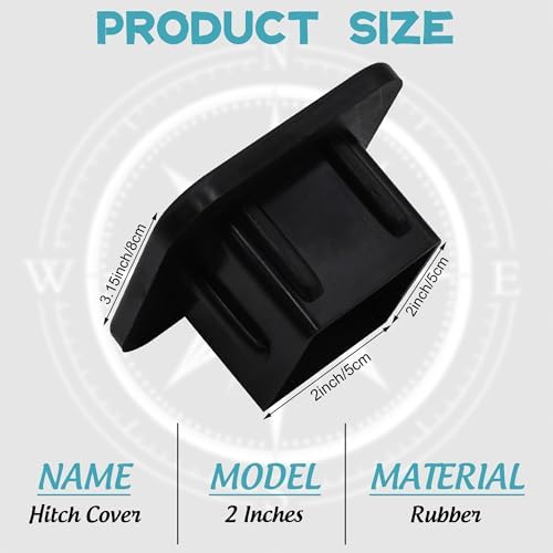 Compass Hitch Receiver Cover 2" Wind Rose Navigation Trailer Hitch Cover Tube - Image 2