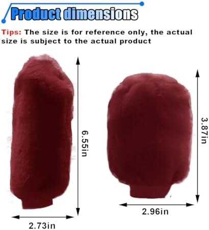 2PCS Plush Car Gear Shift Knob Cover & Handbrake Cover, Soft Fluffy Shift Knob - Image 2