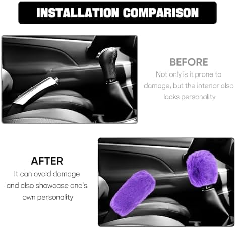 Hovom 2PCS Fluffy Car Gear Shift Knob Cover & Handbrake Cover - Image 6