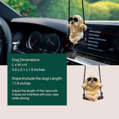 Floruit Labrador Retriever Car Mirror Hanging Accessories Cute Swinging Dog - Image 5