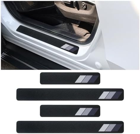 4PCS Tri-Color Door Sill Protectors, Carbon Fiber Door Threshold Protection by KITUREK