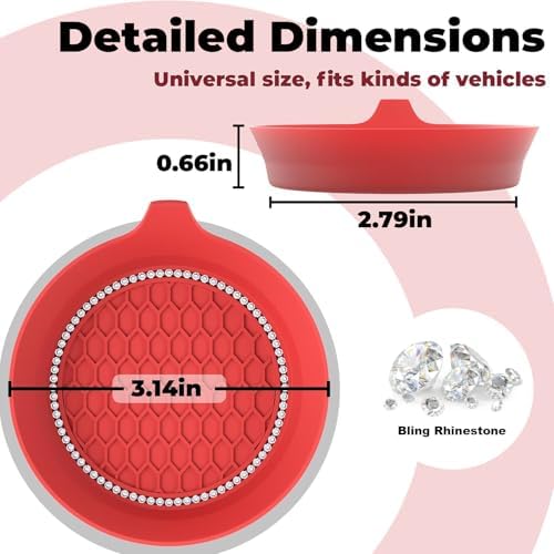4 PCS Car Cup Coasters, Bling Cup Holder Coaster - Image 2