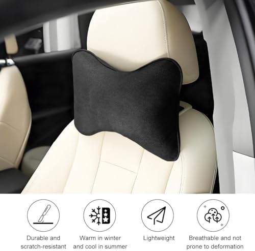 Car Headrest Pillow, Suede Soft Comfortable Breathable Vehicle Seat Neck - Image 5