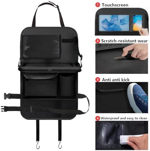 TCJJ Car Seat Organizer Backseat Kick Mats Oxford Back Seat Protector - Image 6