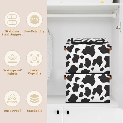 Cow Print Pattern Storage Bins - Image 2